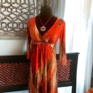 Autumn Colors Dress with Stretchy Fit from Raindrops by Papillon, Size Small